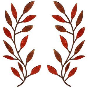 2 Pieces Metal Tree Leaf Wall Decor Vine Olive Branch Leaf Wall Art Living🫱